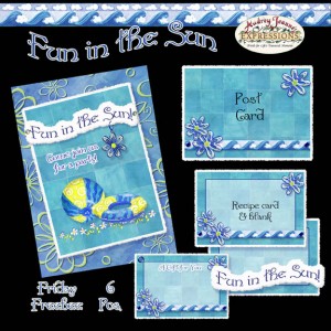 Audrey Jeanne Roberts, summer fun recipe card and party invitation freebie